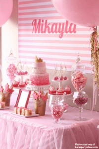 pink candy buffet